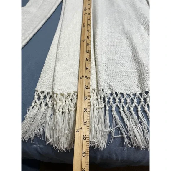 Lilly Pulitzer NEW Tatum Fringe Hem Cardigan White Cotton Knit Sweater Small - Picture 5 of 5